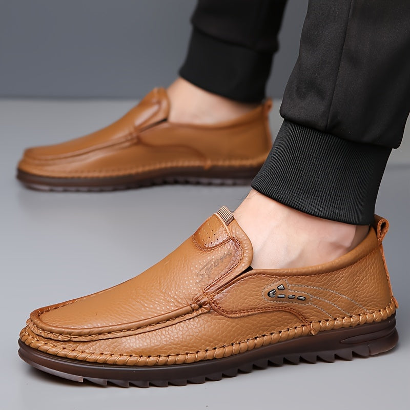Plus-Size Men's Water-Resistant Slip-On Loafers Durable Non-Slip Casual Shoes