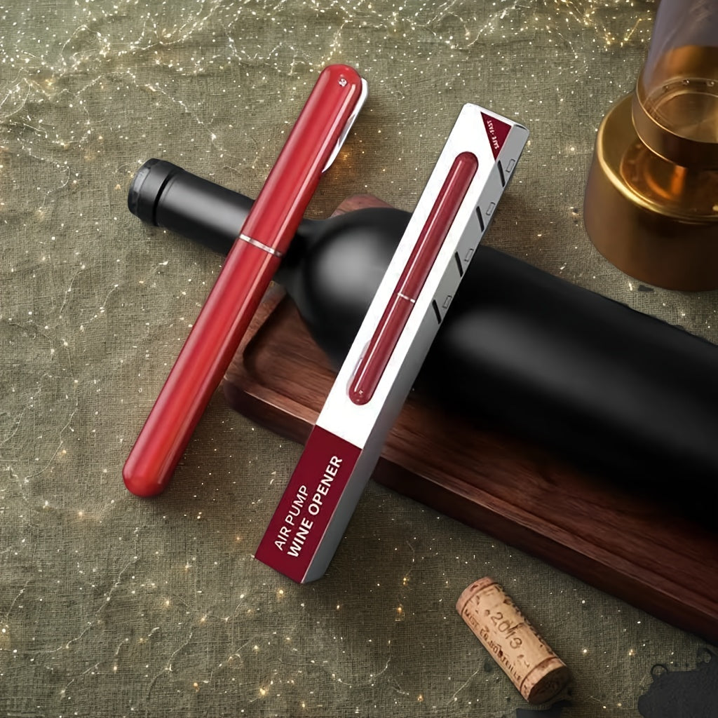 Red Wine Bottle Opener with Vacuum Pump Keeps Wine Fresh for Home Bar Restaurant