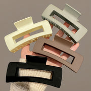 Set of 4 Women's Frosted Shark Hair Clips Large Oblong Minimalist PVC Stylish Accessories