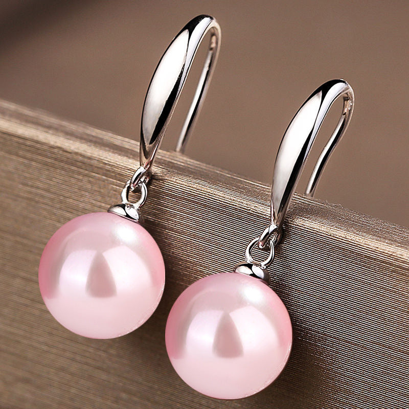 Ayollar uchun sovg'a zargarlik buyumlari, 12mm yashil marjon bilan Sterling kumush sirg'alar