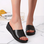 Women's Open Toe Slip-On Platform Wedge Sandals Casual Summer Shoes