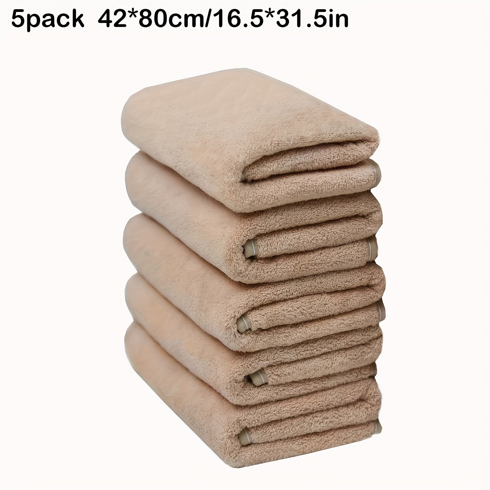 Large Coral Fleece Face Towel 42x80cm 350g/m² Square Density 5/10 Pack