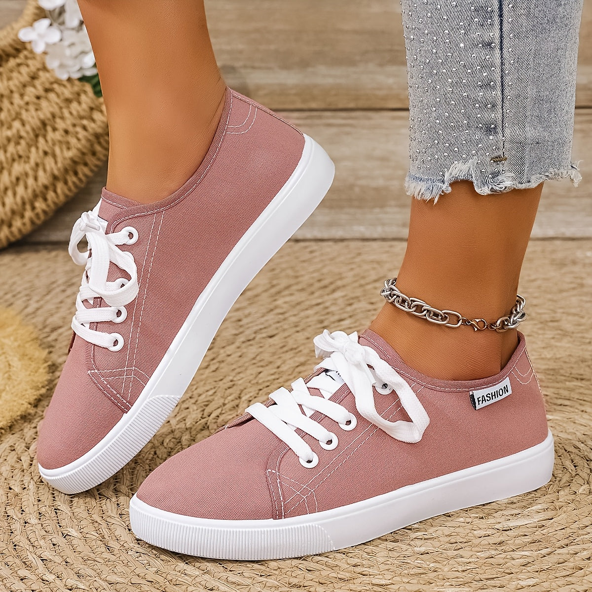 Women's Slip-On Sneakers Soft Fabric Upper Non-Slip Sole Black White Casual Shoes