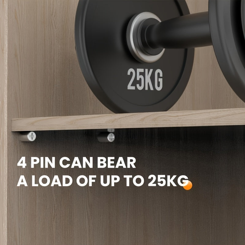 Metal Shelf Support Pegs with Anti-Slip Sleeves and Screws for Cabinets and Furniture