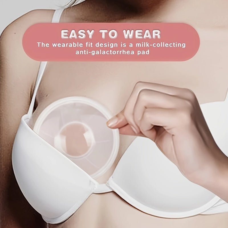 Portable Breast Milk Collector Pads Set of 2 Leak-Proof Synthetic Rubber Nursing Milk Catchers for Mothers 14+