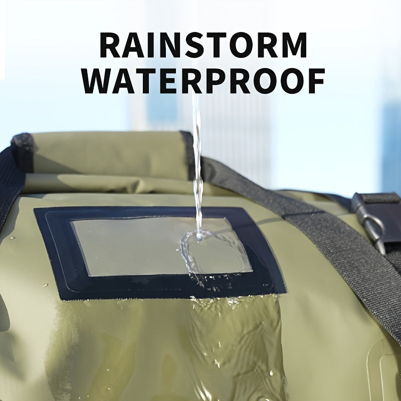 Waterproof Motorcycle Dry Bag 66L Durable PVC Reflective Black Carbon Fiber