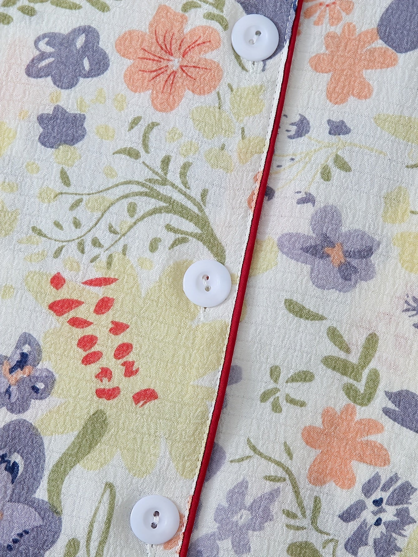 Camisón de noche con estampado floral para mujer con cuello de solapa y tapeta de botones, vestido ligero de verano