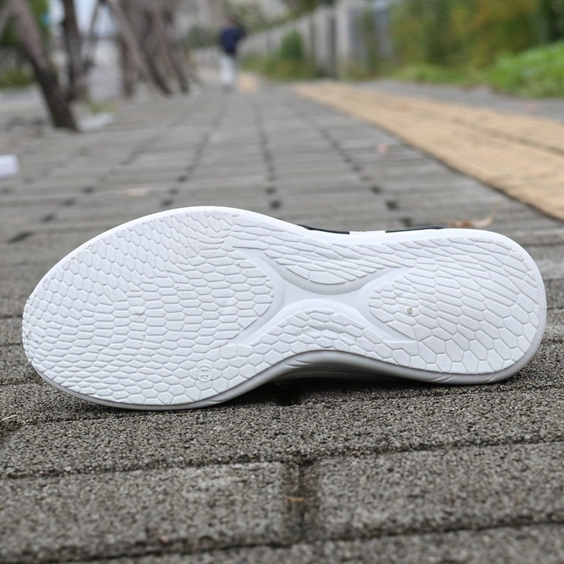 Zapatillas de punto tejidas para hombre para actividades al aire libre suela de goma antideslizante zapatos casuales con cordones