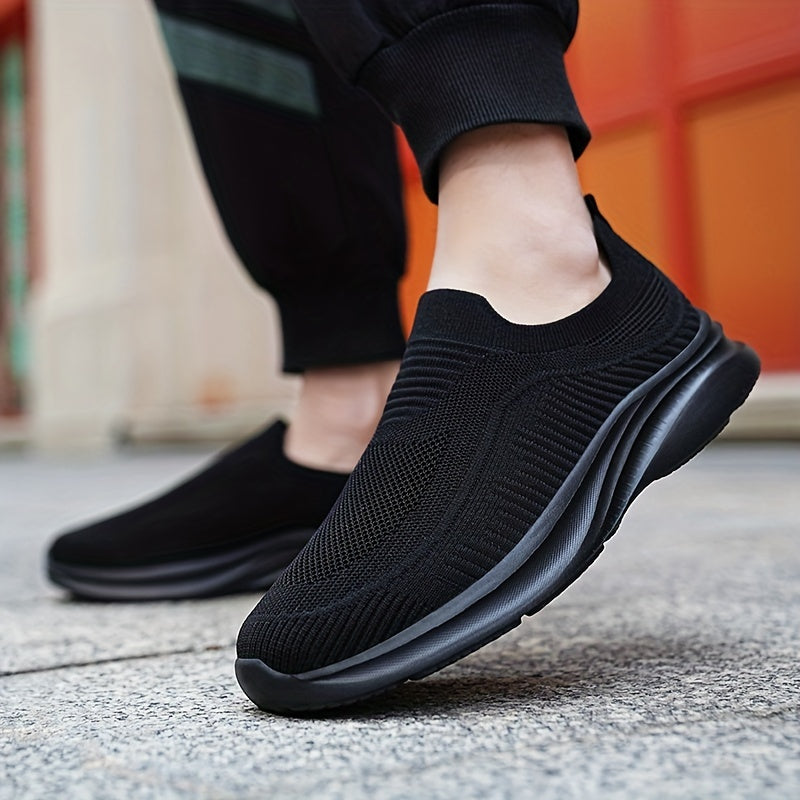 Men's Lightweight Breathable Fabric Slip-On Sneakers for Casual Walking