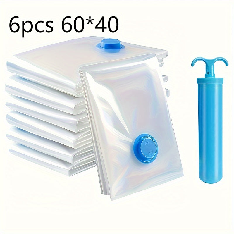 Set of 5 Vacuum Storage Bags with Hand Pump for Clothing and Bedding Space Saver