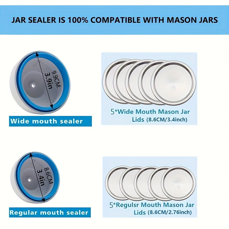 Mason bankalar uchun vakuum yopishtiruvchi to'plami, shlang va aksessuarlar bilan, sozlanadigan pompasi