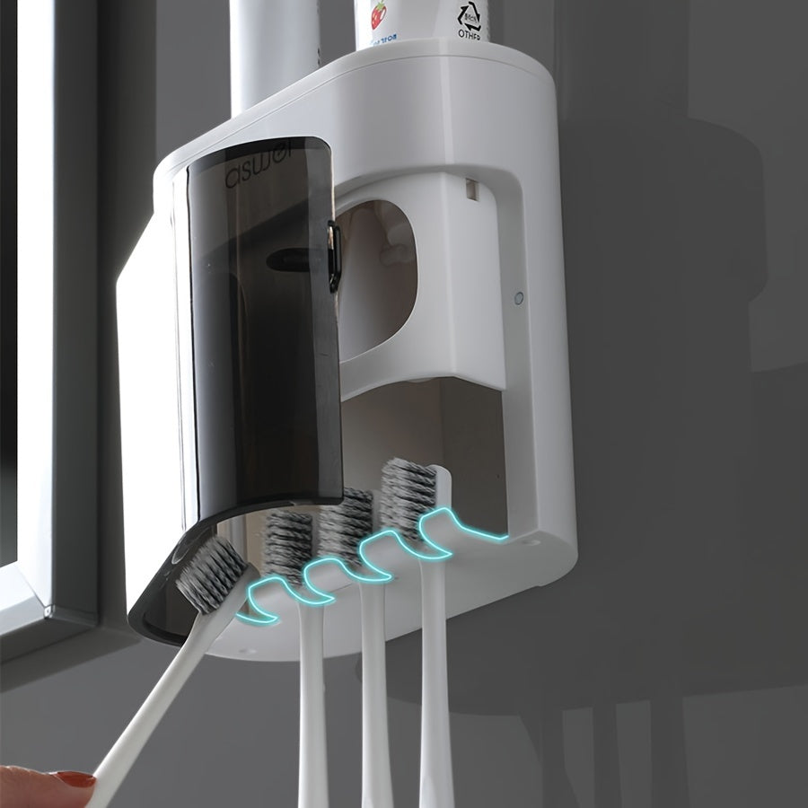 Wall-Mounted Toothbrush Holder Without Drilling Double Toothpaste Squeezer Bathroom Accessories