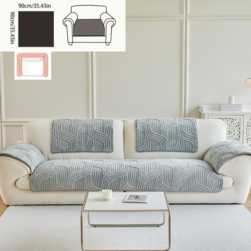 Klassik Stripe Divan qopqog'i, sirpanmaydigan, itga do'st polyester himoya, kreslo, divan, 3-4 o'rinli bo'lakli bo'lak