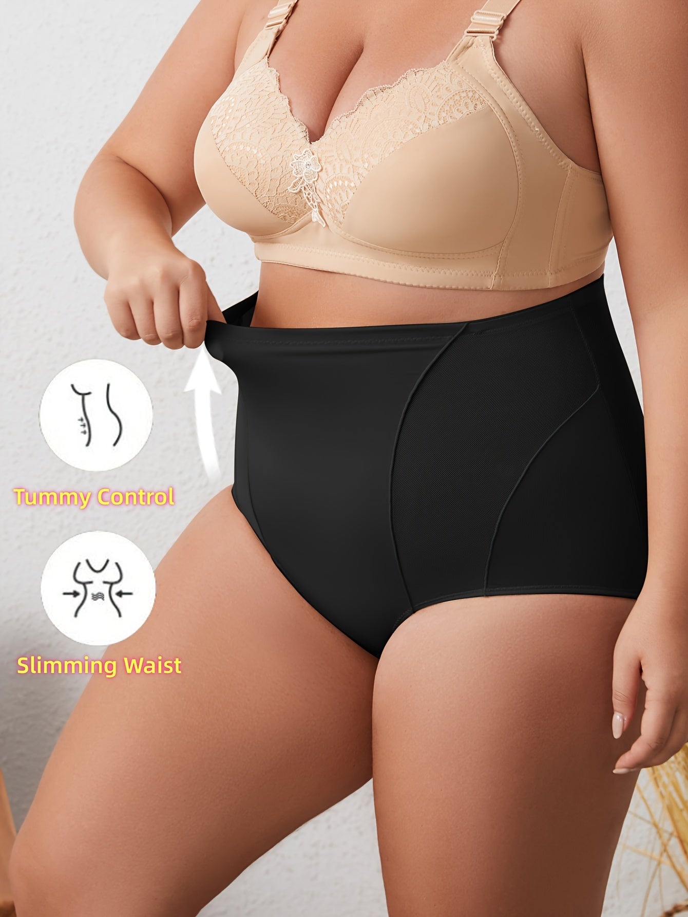 Women's High-Waist Shapewear Bra Breathable Mesh Tummy Control Butt Lifting