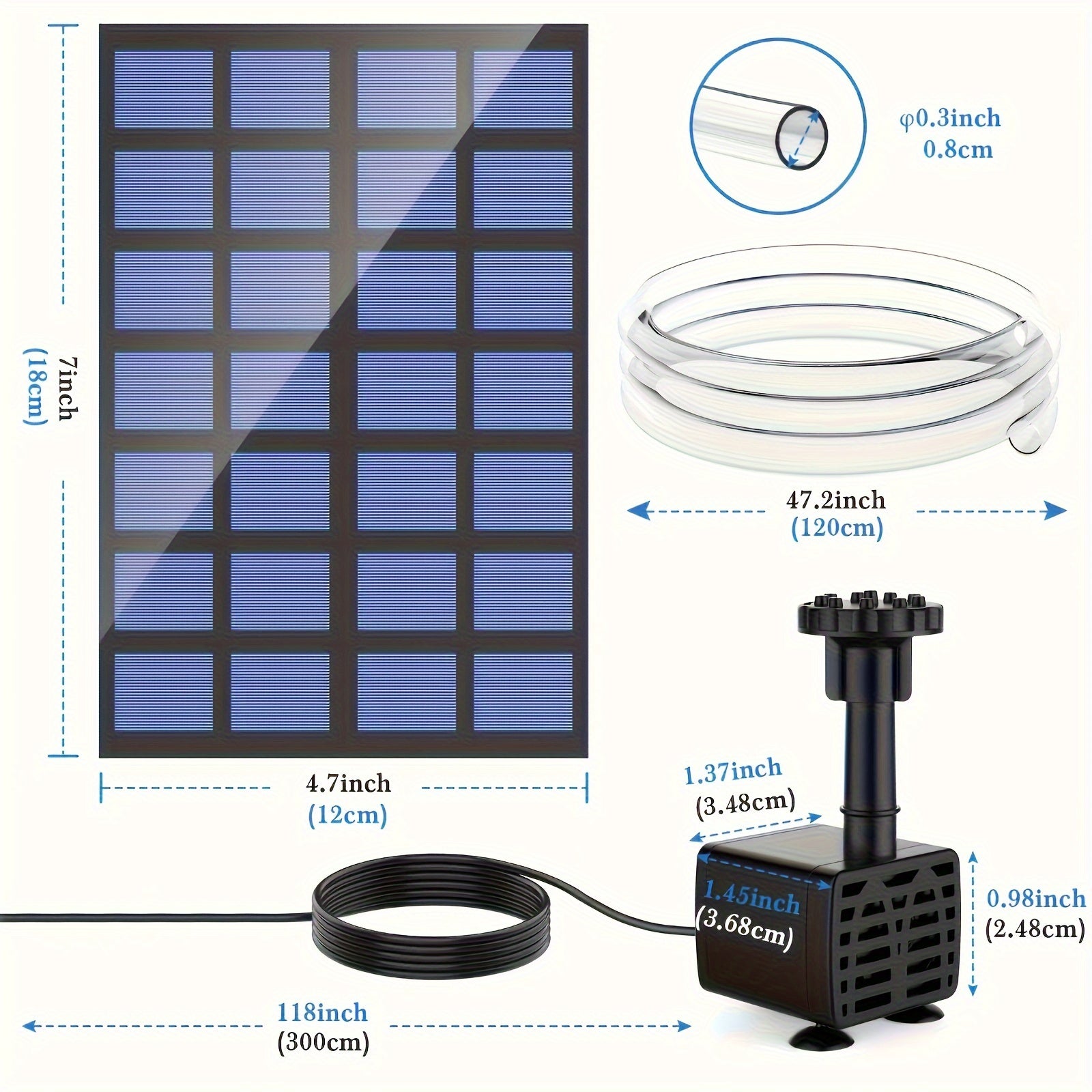 Solar-Powered Bird Bath Pump with Removable Photovoltaic Module for Garden Pond Pool