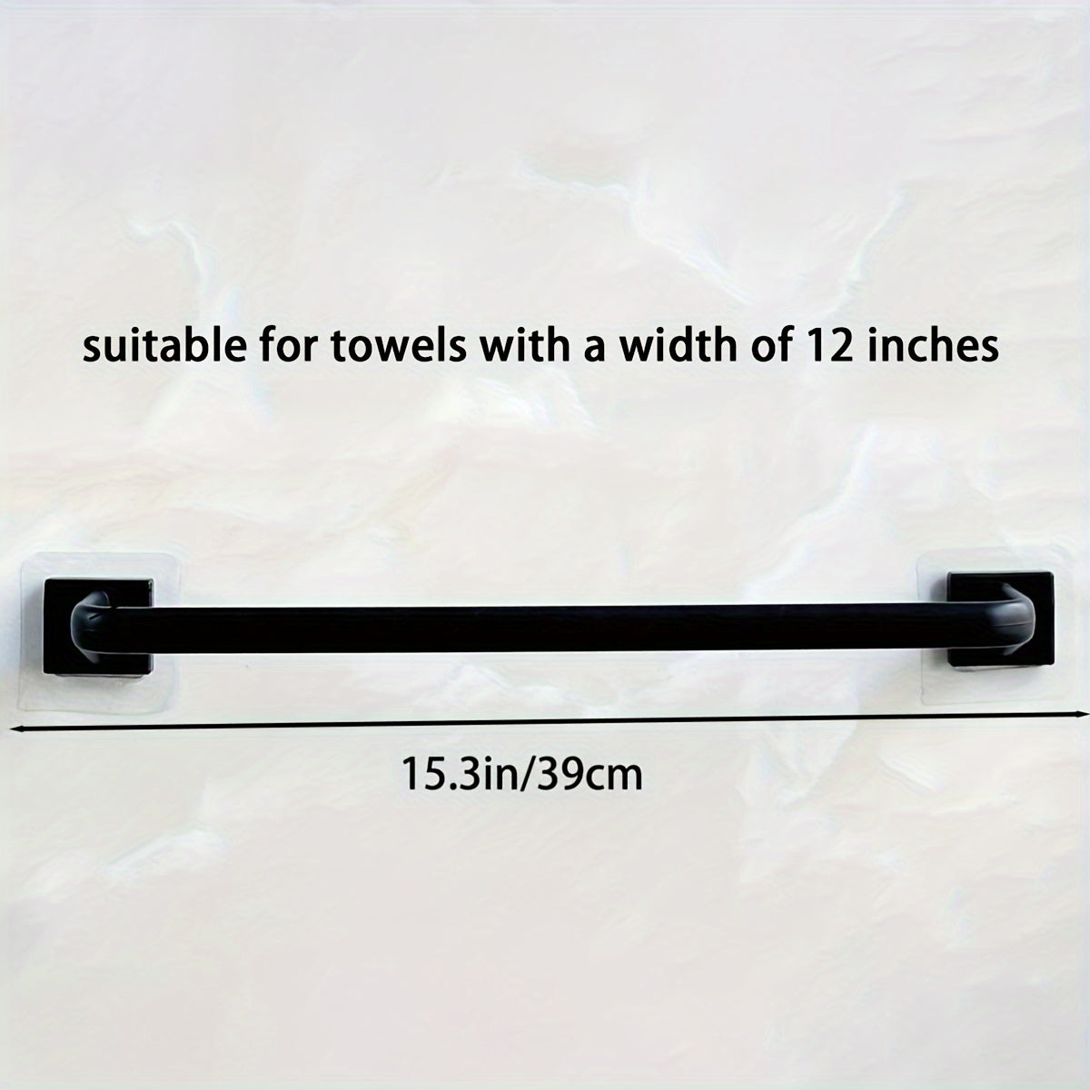 Barra de toalla de baño pequeña negra para organizar toallas