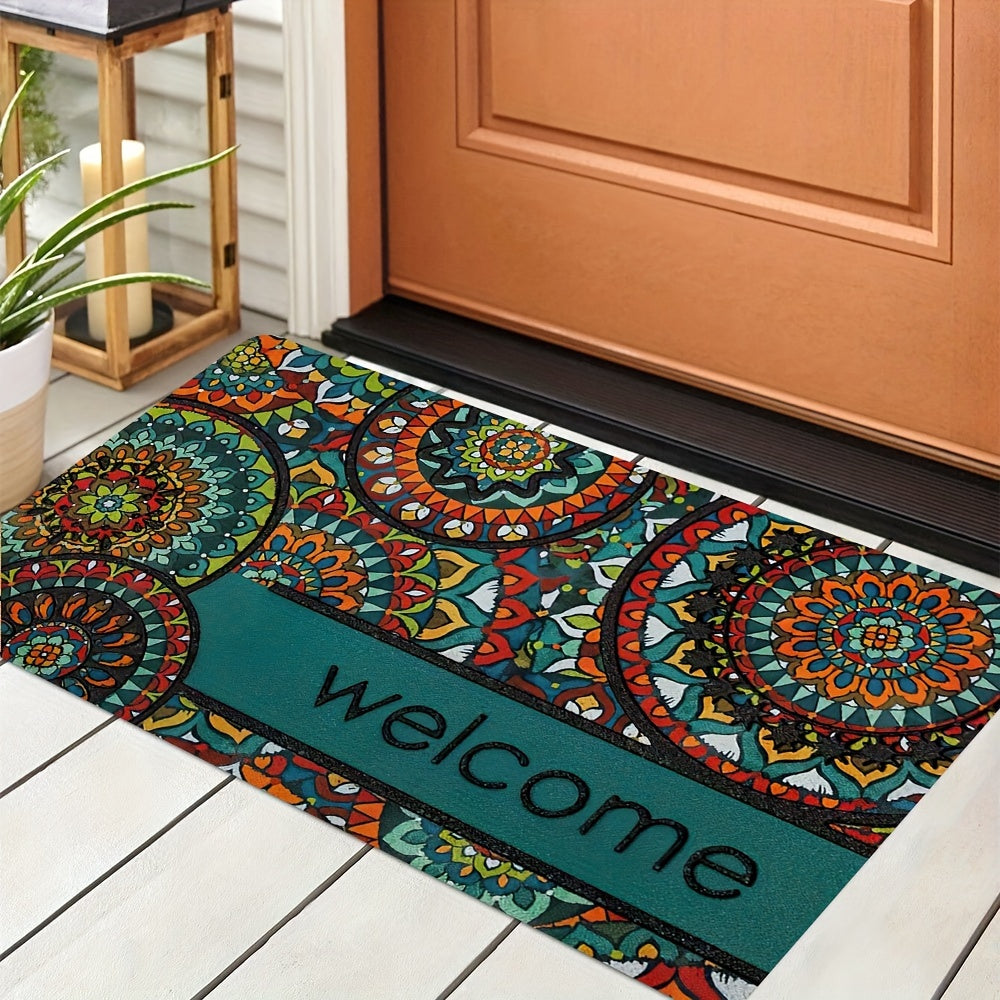 Bohemian Doormat Rug, Machine Washable, Bedroom Living Room Decor