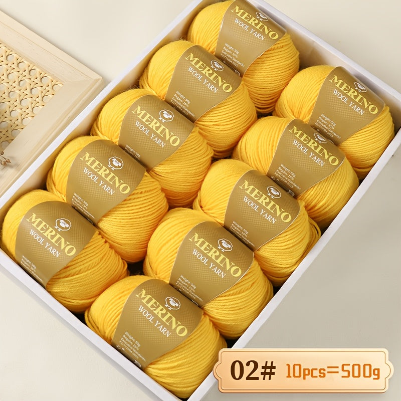 500g Multicolor Wool Yarn and 212g Camel Hair Yarn for Knitting Sweaters Scarves Hats