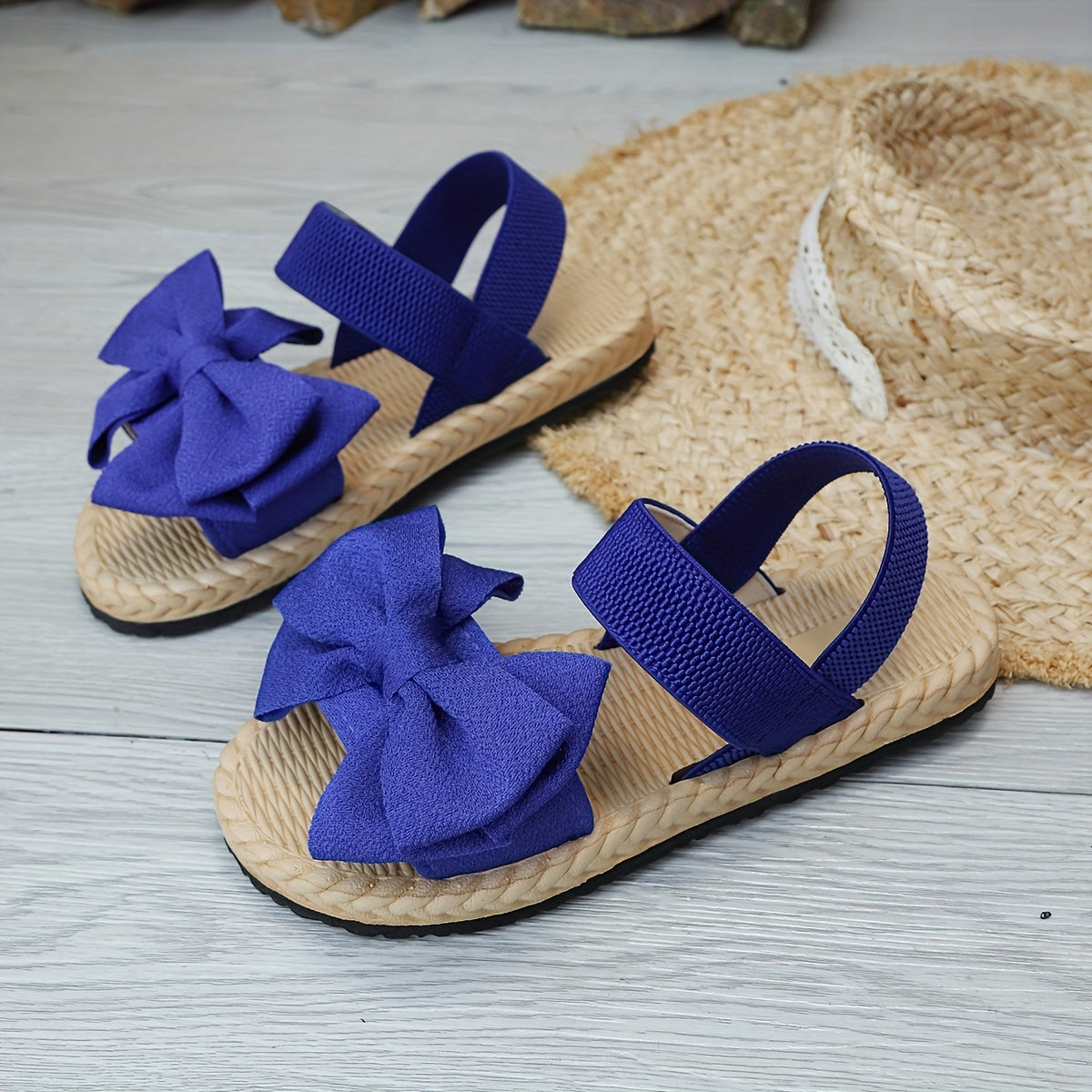 Women Flat Sandals Bow Elegant Bohemian Wedding Party Shoes