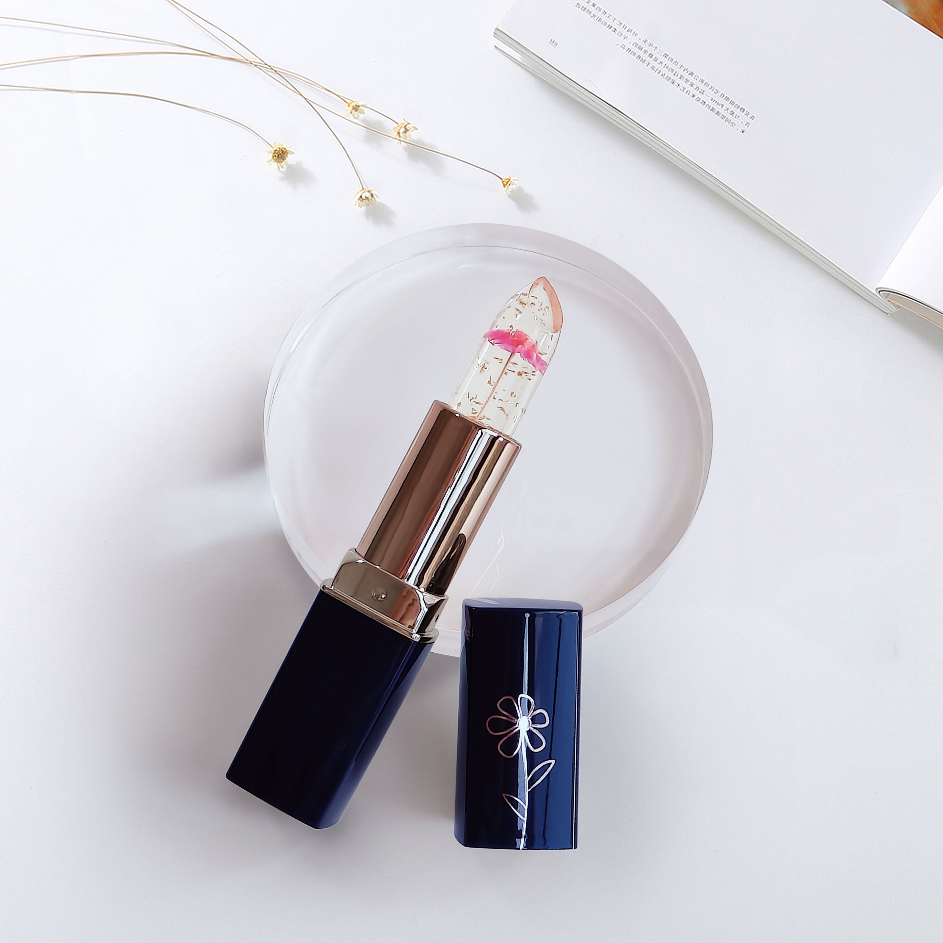 Women Lipstick Color Changing Waterproof Jelly Cream Pink Long-Lasting