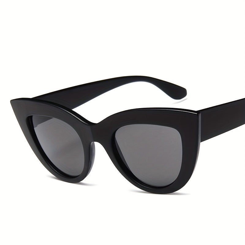 Gafas de sol vintage con forma de ojo de gato negras para mujer con montura oversized