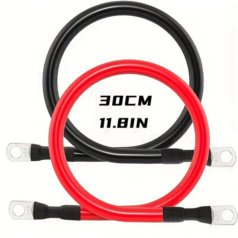 Battery Cable Set 2AWG Red Black 30/50/70/100cm with Terminals for Vehicles