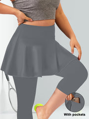 Women's High-Waisted Culottes With Pockets Soft Elastic Comfortable