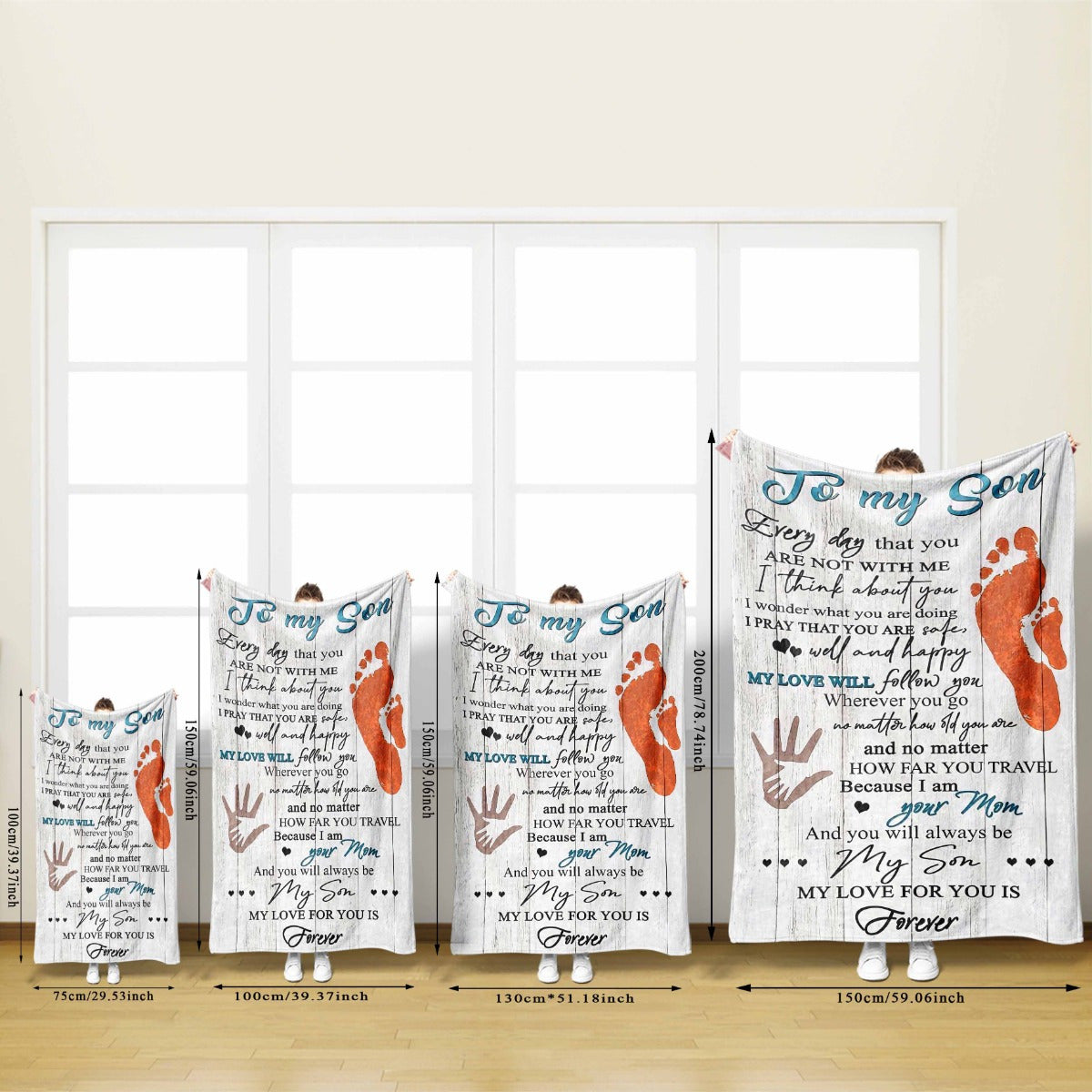 Flannel Fleece Throw Blanket for Son All Seasons Machine Washable Digital Print Polyester