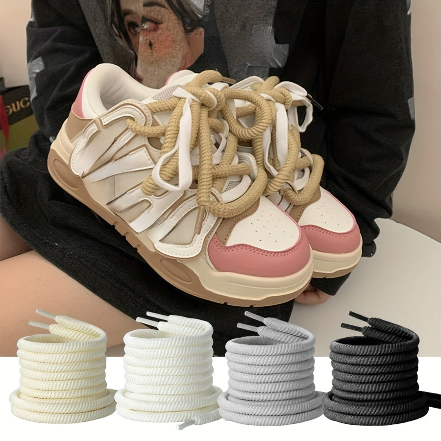 Unisex Thick Braided Polyester Shoelaces for Sneakers and Boots