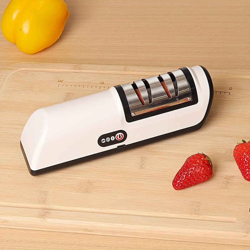 Rechargeable Kitchen Knife and Scissors Sharpener with Digital Display and USB Charging