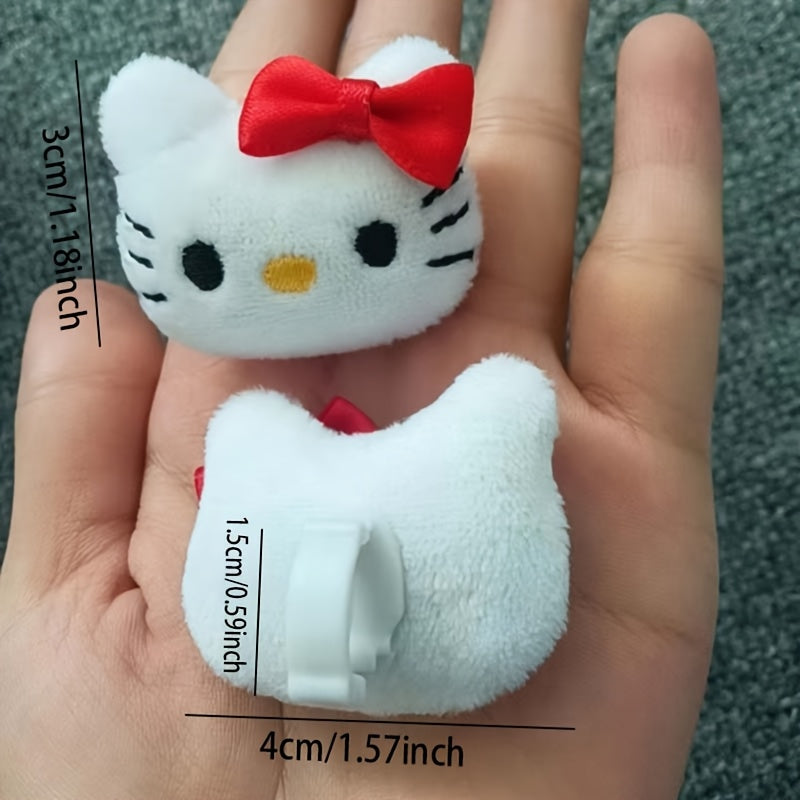 Kids Plush Shoe Laces 2/4pcs 3D Hello Kitty Sneakers Decorative