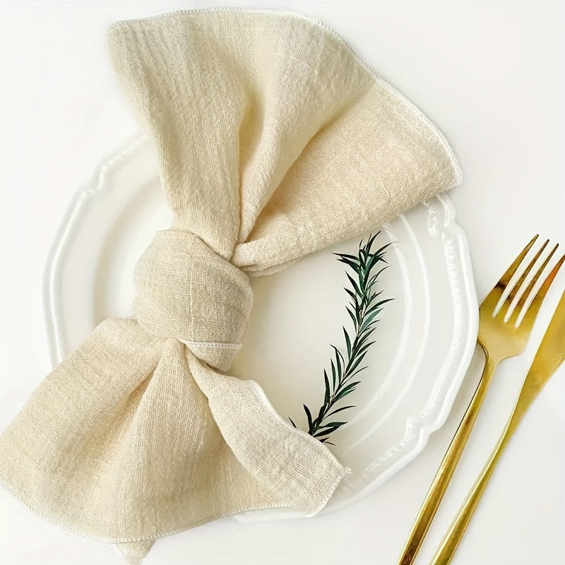 12-to'plam paxta salfetkalar kvadrat tikanli mato qayta ishlatiladigan bir rangli kechki ovqat to'y Rojdestvo