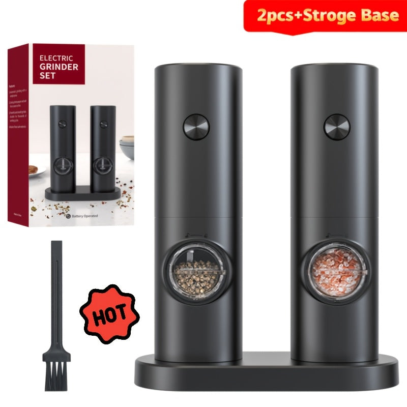 Electric Pepper and Sea Salt Grinder Set 1/2pcs Adjustable Coarseness Battery Operated
