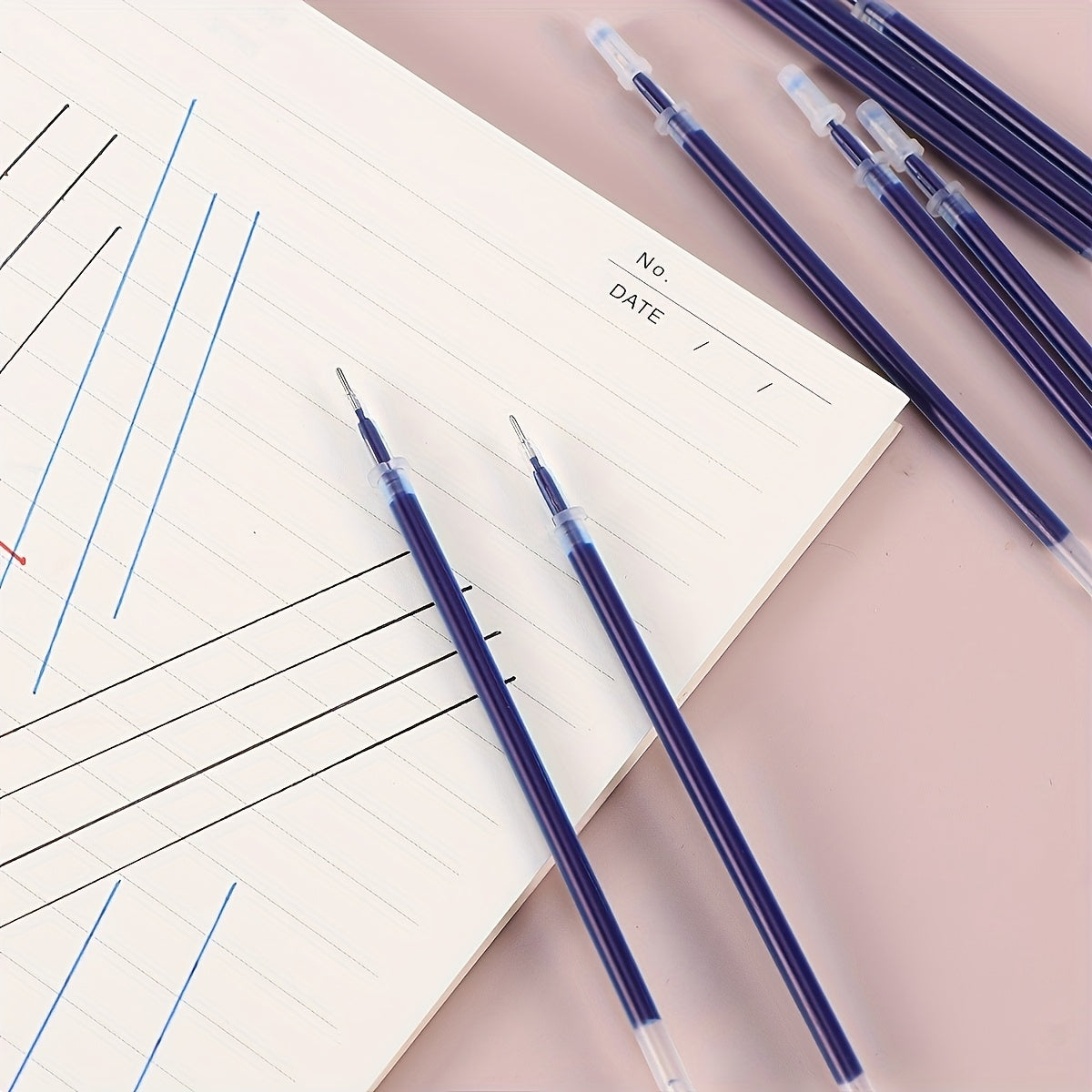 50 ta Gel ruchka uchun qoplamalar 0.5mm nozik uchli, turli ranglar, ofis va maktab uchun