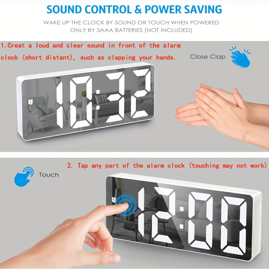 Digital Alarm Clock with Snooze and Brightness Control for Bedroom