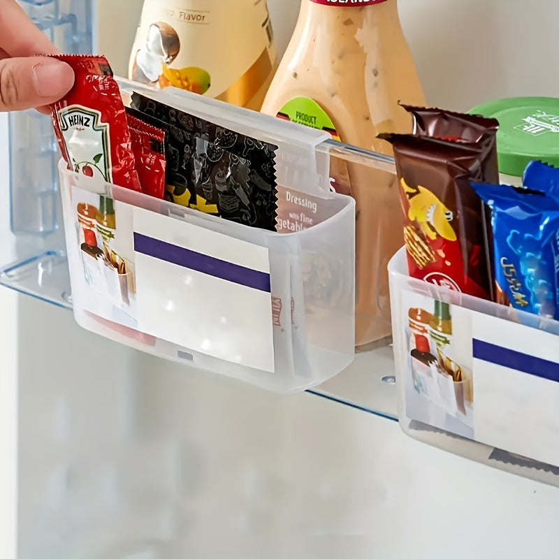 Wall Mounted Refrigerator Storage Box Punch-Free Kitchen Organizer Basket