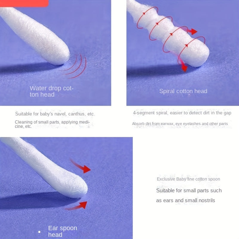 Baby Cotton Swabs for Ear and Nose Cleaning for Babies and Children