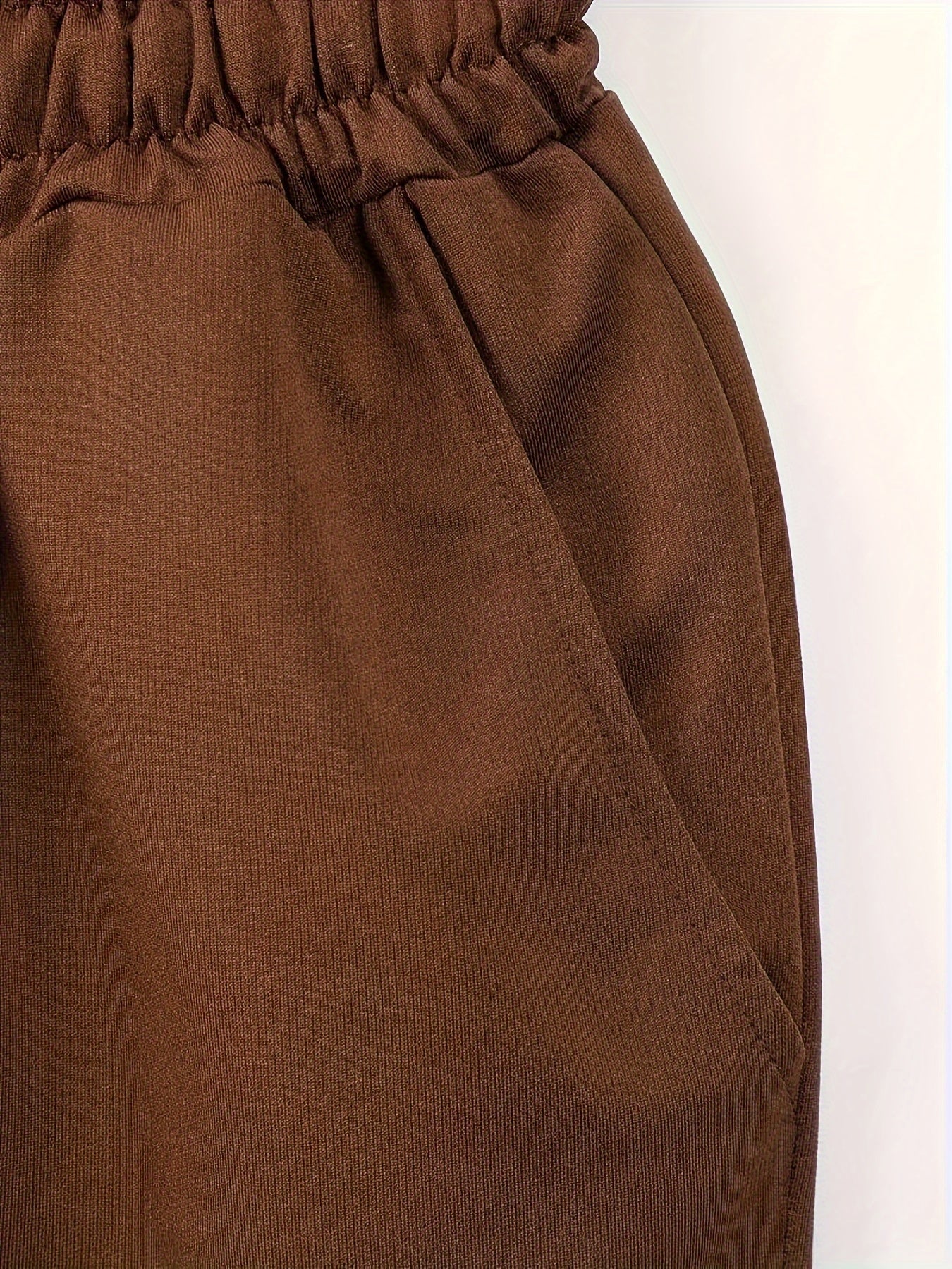 Pantalones cortos casuales para hombre de tallas grandes con cintura de cordón, bolsillos, poliéster transpirable