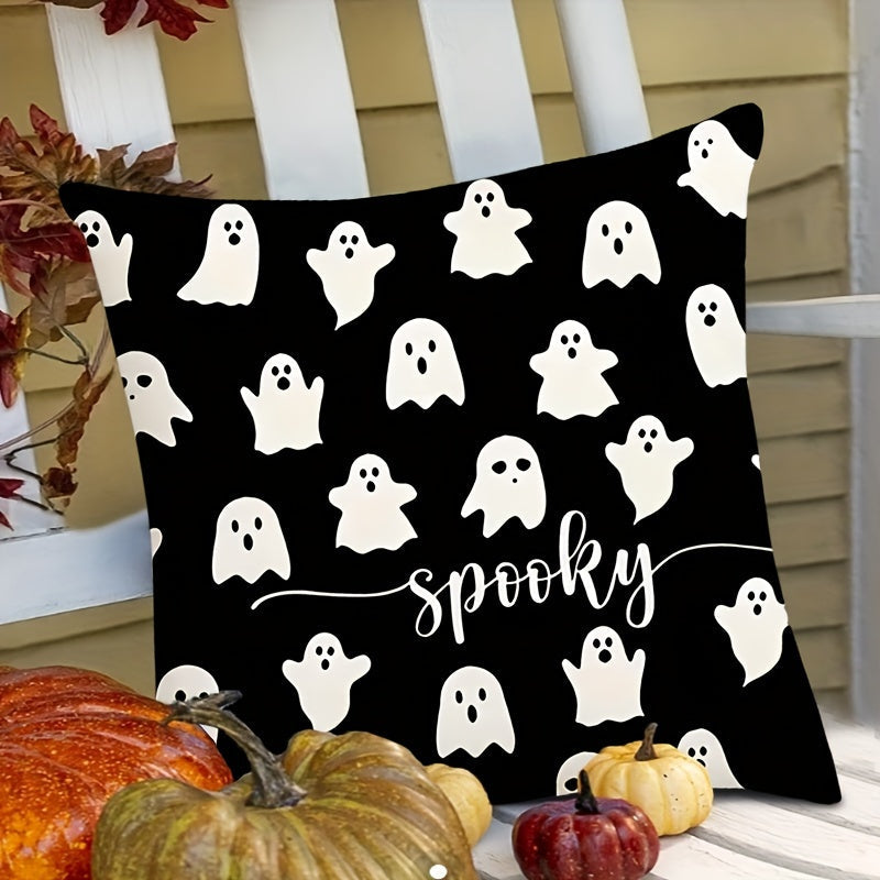 Double-Sided Halloween Pillow Cover 18x18 Washable Zip Closure Sofa Bedroom Decor