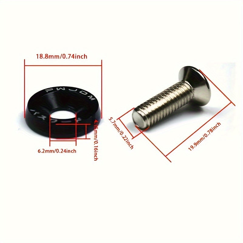 Juego de 20 tornillos de aluminio M6 con arandelas kit de embellecimiento del compartimento del motor