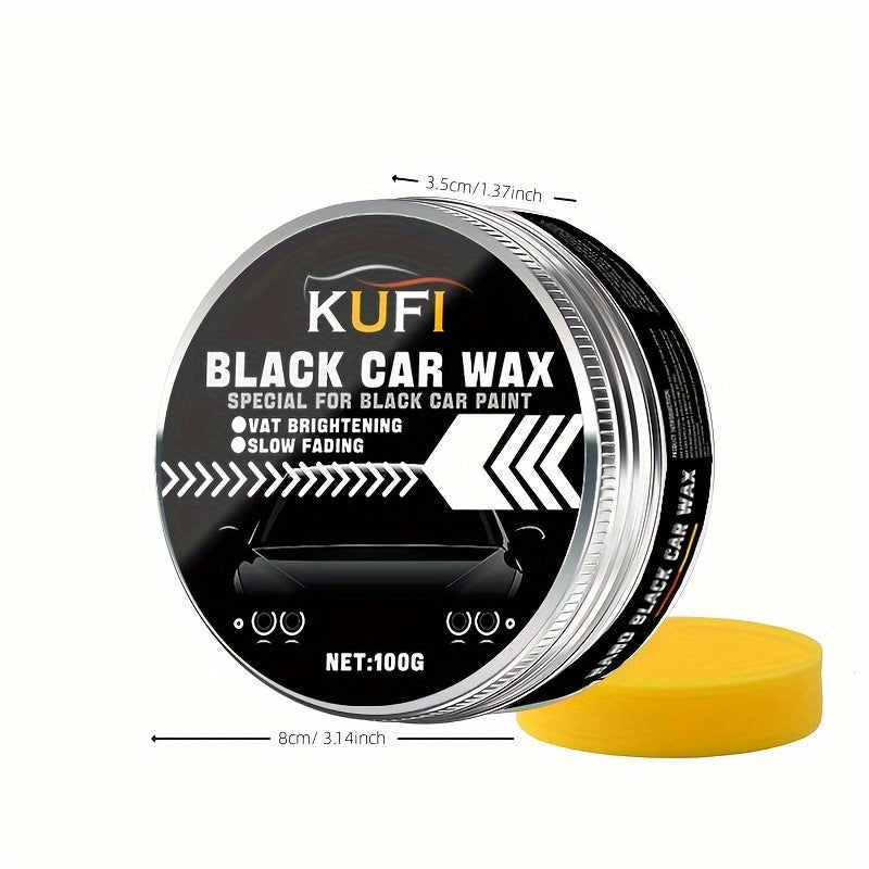 Black Car Wax Paste for Stain Removal Gloss Enhancement Waterproof Protection