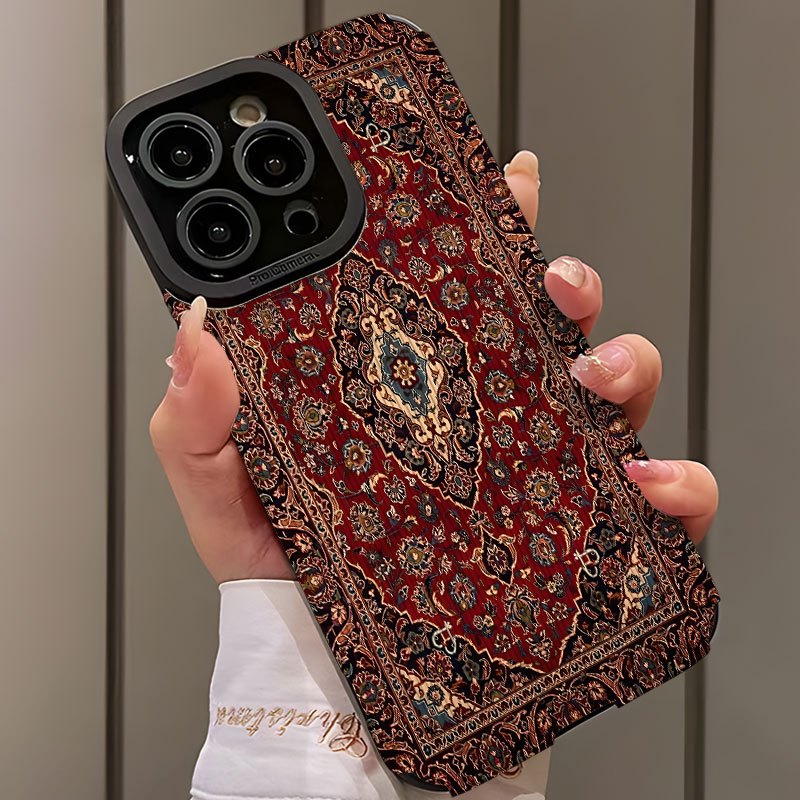 Retro Nordic American Ethnic Pattern TPU Phone Case for iPhone 16 Pro Max with Silicone Drop Protection