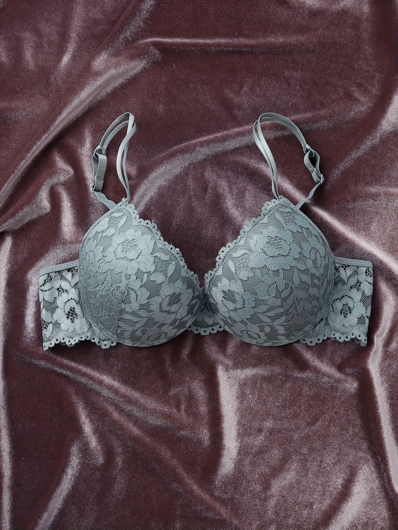 Women's Lace Bra with Thick Molded Cups Comfortable Lingerie