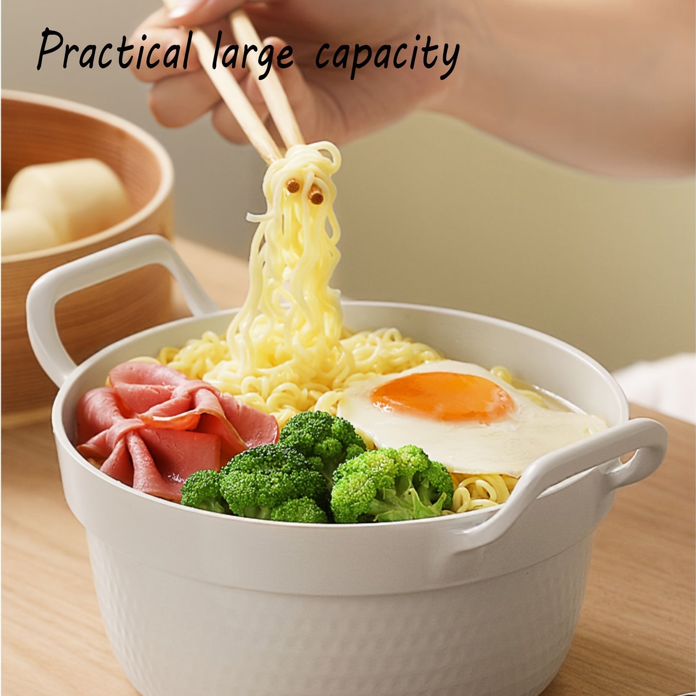 Olla de aluminio para sopa y fideos con revestimiento antiadherente, apta para inducción, ideal para hogar y restaurante