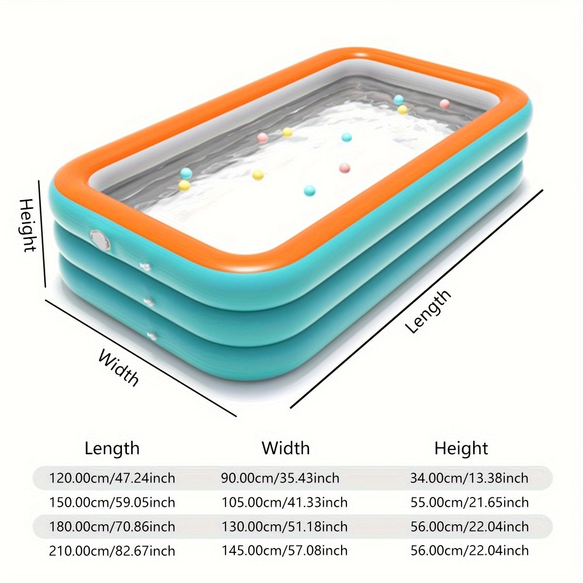 Inflatable Pool with Ocean Balls for Family Home Use