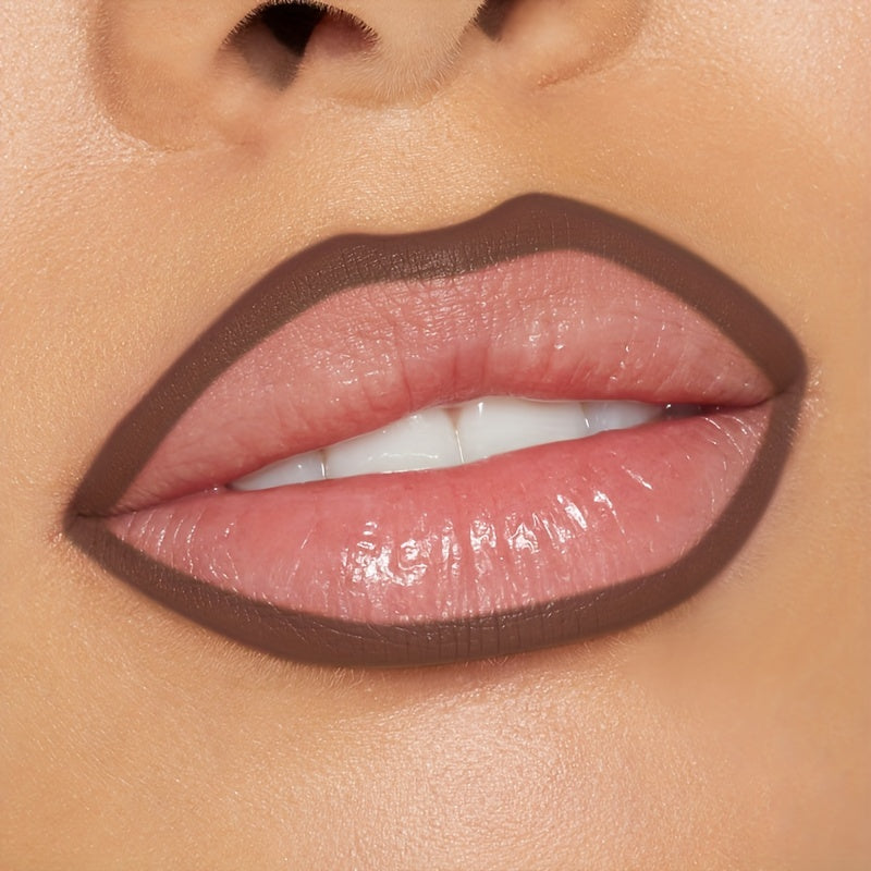 Set de lápiz labial mate y perfilador de labios para mujer, 12 colores nude berry, de larga duración