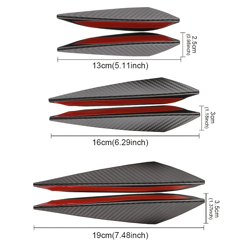 6Pcs Carbon Fiber Car Bumper Protector Anti-Scratch Corner Guard Spoiler Sticker