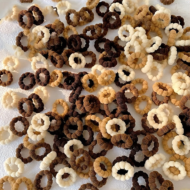 100 rang-barang elastik soch bog'lamlari qizlar uchun kichik soch aksessuarlari soch turmaklash uchun