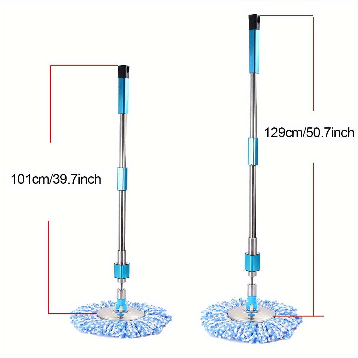 Moslashuvchan Spin Mop tutqich to'plami mikrotozalash bilan, zanglamaydigan po'lat panjara bilan