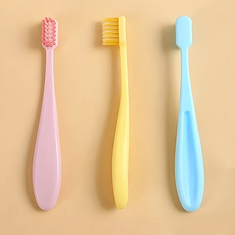 3-Pack Soft Bristle Toothbrushes Small Head Candy Colors Travel Dental Care
